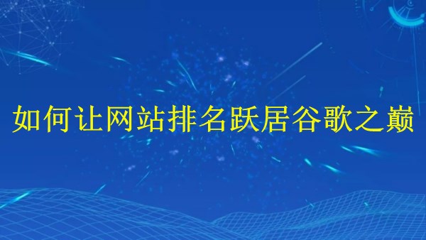廣州SEO專家揭秘:2024年如何讓網(wǎng)站排名躍居谷歌之巔!